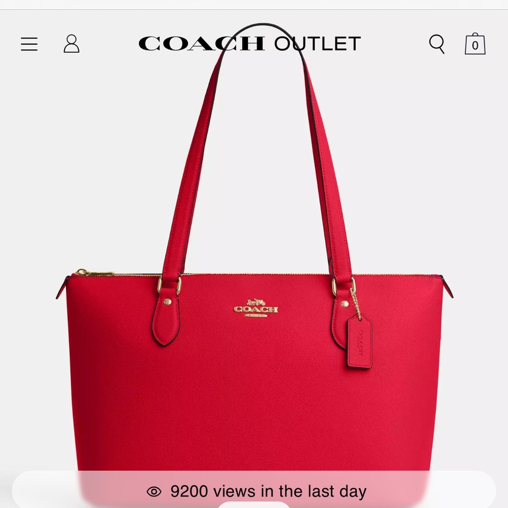 Red Coach Gallery Tote Bag